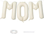 40 Inch Beige Mom Balloons for Mothers Day Decorations, Large Cream Mother's Day Mylar Foil Balloon Letter