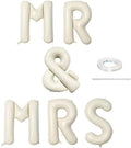 40 Inch Beige MR & MRS Balloons for Wedding Decor, Large Cream Mr and Mrs Foil Balloon Letter, Ivory White Sand
