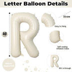 40 Inch Beige MR & MRS Balloons for Wedding Decor, Large Cream Mr and Mrs Foil Balloon Letter, Ivory White Sand, alternate