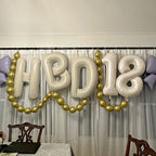 40 Inch Cream HBD Balloons for Boho Birthday Party Decorations, Giant Beige HBD Letter Foil Mylar Balloon Banner, alternate