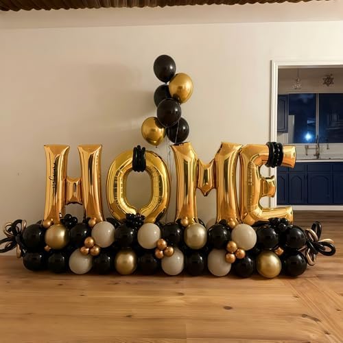 40 Inch Gold HOME Balloon Letters for Housewarming Party Decorations, Large Metallic Gold Chrome New Home Sweet, alternate