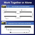40-Inch Linkable LED Wall Washer Light Bar - Smart RGBCW Color Changing LED, Bluetooth & RF Remote Control, alternate view 2