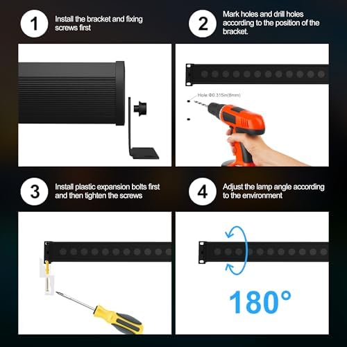 40-Inch Linkable LED Wall Washer Light Bar - Smart RGBCW Color Changing LED, Bluetooth & RF Remote Control, alternate view 6