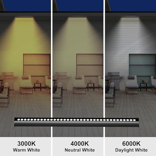 40′′ LED Wall Washer Light Bar, 4000K Neutral White 36W Outdoor Light, IP65 120V AC Plug-in LED Flood Bar with, alternate