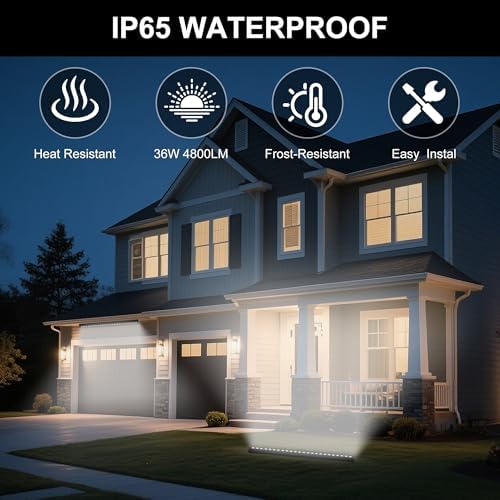 40′′ LED Wall Washer Light Bar, 4000K Neutral White 36W Outdoor Light, IP65 120V AC Plug-in LED Flood Bar with, alternate