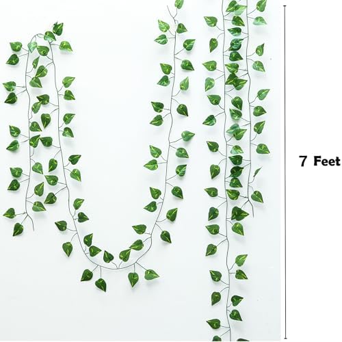 40 Pack 280 Feet Fake Greenery Hanging Garland, Artificial Ivy Leaf Plants, Vine Leaves, Flowers Foliage for, alternate view