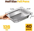 40 Pack 9x13 Aluminum Foil Pans - Heavy Duty Half Size Baking Pans Disposable for Roasting, Cooking, Serving, alternate view