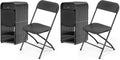 40 Pack Black Plastic Folding Chair, Indoor Outdoor Portable Stackable Commercial Seat with Steel Frame 350lb