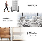 40 Pack White Plastic Folding Chairs, Steel Frame,350lb, alternate view 6