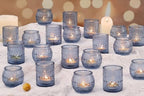 40 Pcs Blue Candle Holders Bulk, Dusty Wedding Decor- Assorted Tea Light Candle Holders for Blue Bridal Shower