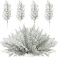 40 Pcs Snow Frosted Cedar Branches, Artificial Christmas Picks