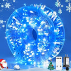 400 LED Blue and White Christmas Lights Indoor Outdoor with Remore