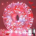 400 LED Red and White Christmas Lights Outdoor with Remote
