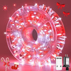 400 LED Red and White Christmas Lights Outdoor with Remote