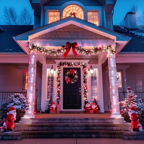 400 LED Red and White Christmas Lights Outdoor with Remote, alternate view 3