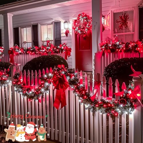 400 LED Red and White Christmas Lights Outdoor with Remote, alternate view 5