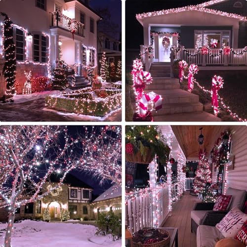 400 LED Red and White Christmas Lights Outdoor with Remote, alternate view 6