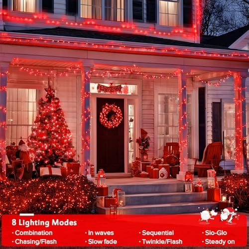 400 LED Red Christmas Lights, 132ft String Lights Plug in, alternate view 2