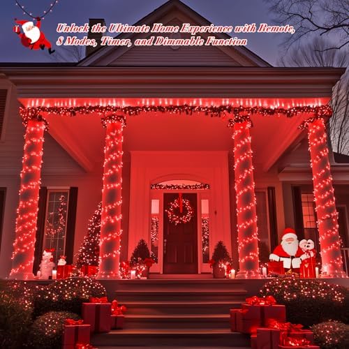 400 LED Red Christmas Lights, 132ft String Lights Plug in, alternate view 3
