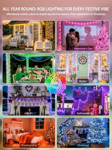400 LED RGB String Lights Indoor for Bedroom Plug in, alternate view 3