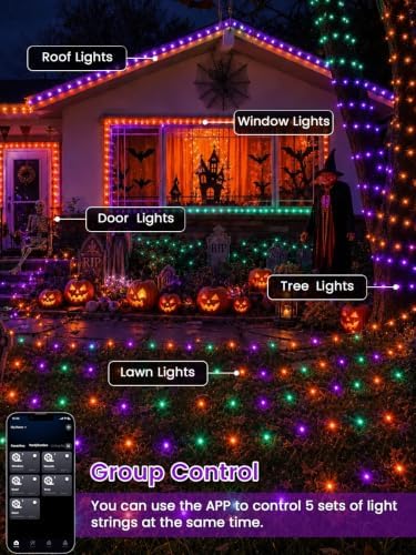 400 LED Smart RGB Color Changing String Lights APP & Remote for Halloween, alternate view 5