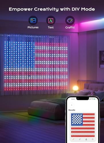 400 RGB LED Smart Curtain Lights with APP Control, 6.6x6.6Ft in 6.6x6.6Ft in 400LED-RGB, alternate view 4