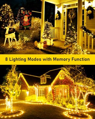 400FT 1200LED Green Wire Outdoor Fairy Lights Plug in Warm White, alternate view 5
