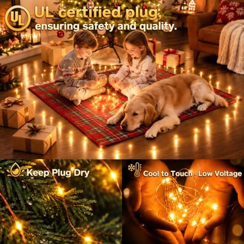 400FT 1200LED Outdoor Fairy Lights Plug in Warm White Xmas Decor, alternate view 4