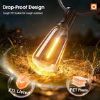 400FT(50*8) Outdoor String Lights with Remote LED Edison Waterproof, alternate view 4