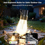 400FT RGB+IC Outdoor String Lights, IP67 Waterproof LED Color Changing Clear Bulb String Lights with App &, alternate view 3