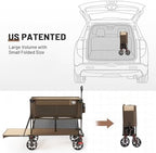 400L Large Capacity Folding Double Decker Wagon with Brakes, 54" Extra Long Extender Wagon Cart, 450lbs Heavy, alternate view