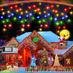 400LED Christmas Icicle Lights - 33FT Dark Green Wire with 8 Modes & 75 Drops for Outdoor Decor