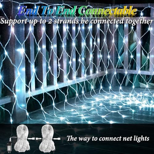 400LED Net Lights Outdoor, 13ft x 13ft Large Christmas Net Lights 8 Modes, alternate view 4