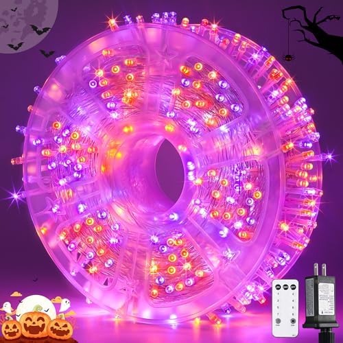 400LED Orange and Purple Halloween Lights Indoor Outdoor