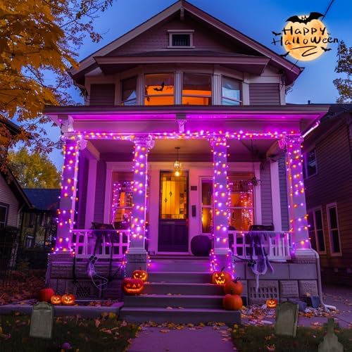400LED Orange and Purple Halloween Lights Indoor Outdoor, alternate view 2