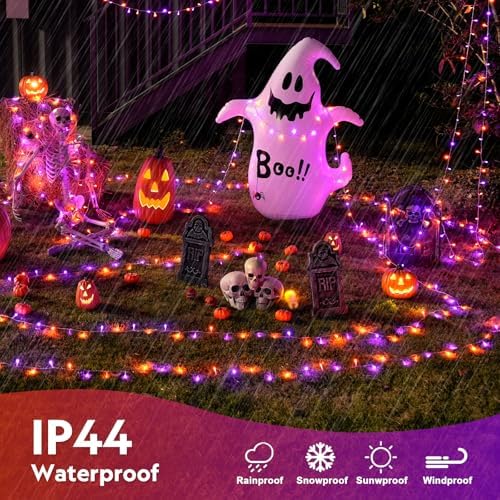 400LED Orange and Purple Halloween Lights Indoor Outdoor, alternate view 4