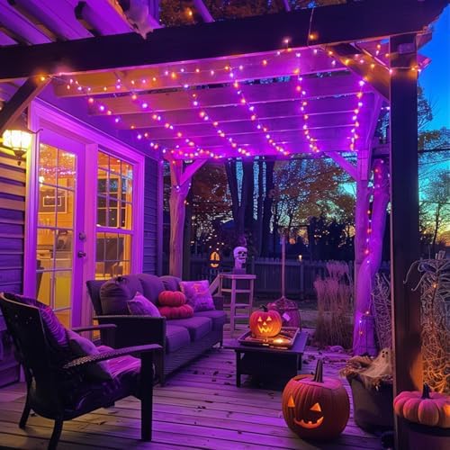 400LED Orange and Purple Halloween Lights Indoor Outdoor, alternate view 6