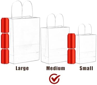 400Pcs Medium Size Paper Gift Bags with Handles - 10.6"x8.3"x4.3" Kraft Party Bags - 16 Solid Colors in 1 Count, alternate
