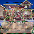 403FT 1000 LED Christmas Lights Outdoor Green Wire String Lights 8 Modes with Timer Memory Waterproof Fairy, alternate view 6