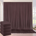 40ft×10ft Wrinkle Free Brown Backdrop Curtain for Parties, 8 Panels 5×10ft Soft Silky Polyester Umber Photo