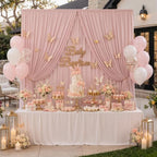 40ft×10ft Wrinkle Free Dusty Pink Backdrop Curtain for Parties in W5ftxH10ft_8 Panels in Dusty Pink, alternate view 3
