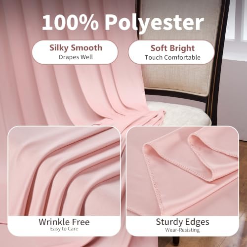 40ft×10ft Wrinkle Free Dusty Pink Backdrop Curtain for Parties in W5ftxH10ft_8 Panels in Dusty Pink, alternate view 4