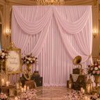 40ft×10ft Wrinkle Free Dusty Pink Backdrop Curtain for Parties in W5ftxH10ft_8 Panels in Dusty Pink, alternate view 6