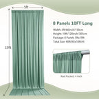 40ft×10ft Wrinkle Free Sage Green Backdrop Curtain for Parties in W5ftxH10ft_8 Panels in Sage Green, alternate view 2