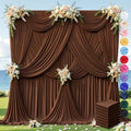 40ft×12ft Brown Backdrop Curtain for Wedding Parties, Wrinkle Free Polyester Photo Backdrop Drapes for Baby