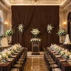 40ft×12ft Brown Backdrop Curtain for Wedding Parties, Wrinkle Free Polyester Photo Backdrop Drapes for Baby, alternate view 3