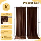 40ft×12ft Brown Backdrop Curtain for Wedding Parties, Wrinkle Free Polyester Photo Backdrop Drapes for Baby, alternate view 5