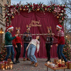 40ft×12ft Burgundy Backdrop Curtain for Wedding Parties, Wrinkle Free Polyester Photo Backdrop Drapes for Baby, alternate