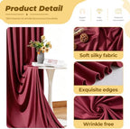 40ft×12ft Burgundy Backdrop Curtain for Wedding Parties, Wrinkle Free Polyester Photo Backdrop Drapes for Baby, alternate