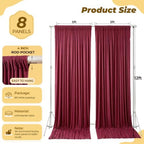 40ft×12ft Burgundy Backdrop Curtain for Wedding Parties, Wrinkle Free Polyester Photo Backdrop Drapes for Baby, alternate